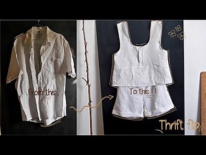 Thrift Flip: Upcycle men's dress shirt into Pyjama ( Women's Sleepwear )