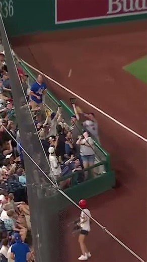 Nick Morabito goes into the stands to make the play 👊 #mlb #nymets #baseball