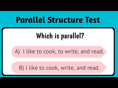 Parallel Structure Quiz || English Parallel Structure Test || English Writing Skills quiz