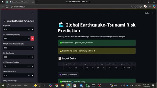 #machinelearning #datascience #ai #streamlit #earthquake #tsunamiprediction #lightgbm #xgboost #python #geospatialai #opensource #projectshowcase | Ahamed Ahnaf