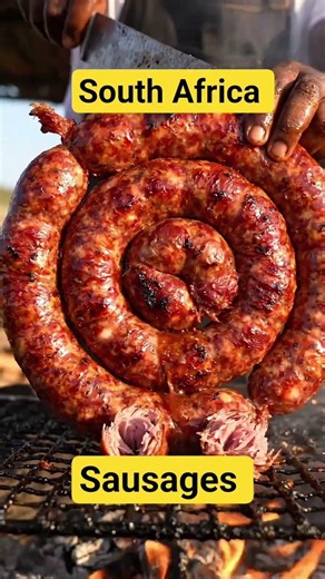 South Africa: Giant Boerewors Sausage #SouthAfricaStreetFood #Boerewors #food #Shorts #streetfood