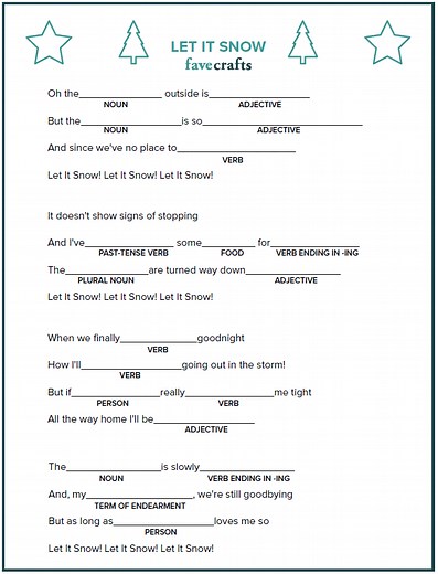Let It Snow Mad Lib (Printable PDF)