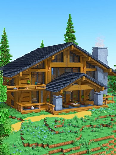 Build a Timberline Log Cabin in Minecraft - 3D Guide & Materials List