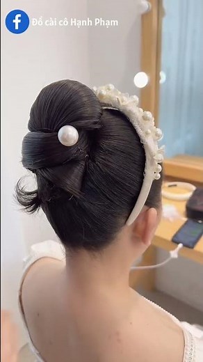 Hướng dẫn tạo kiểu tóc cô dâu búi cao | Hạnh Phạm