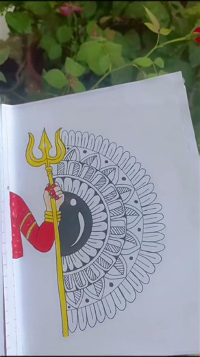 Mata Rani Mandala Art 🎨🙏🏻🪷🔱#fypシ #art #mandalaart #drawing #artistdrawing #diy