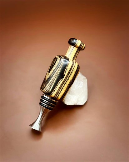 Spalted Tamarind Wood Stainless Steel “bottle” Stopper - Etsy