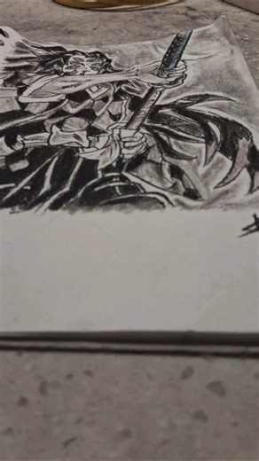 Upper Rank one:kokoshibo(KNY)🌑charcoal artwork| Drawing Everyday Day-16 #charcoaldrawing#kokushibo