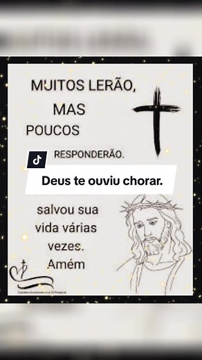 Deus mandou te falar, Eu ouvi teu pedido de socorro, vi você chorar pedindo ajuda, ouça tem coisas boas chegando, Eu te amo tanto meu filho, e vim te socorrer. Amém Amém Amém... ## #1 #Motivacional ##universo #bomdia #vencedor #viajantedotempo #primeiromilionario #status #viral #