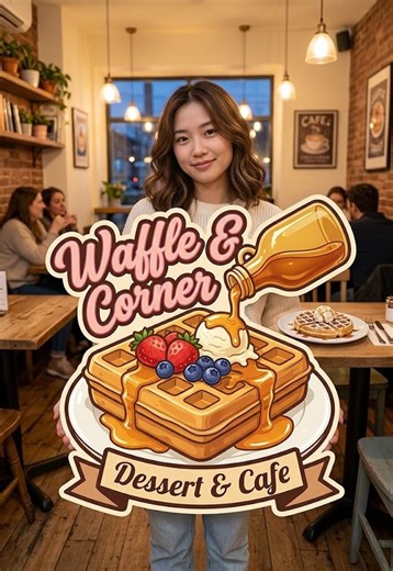 Custom Waffle Shop Metal Sign With Logo, Personalized Dessert Cafe Sign, Waffle Corner Wall Decor, Bakery Branding Sign - Etsy
