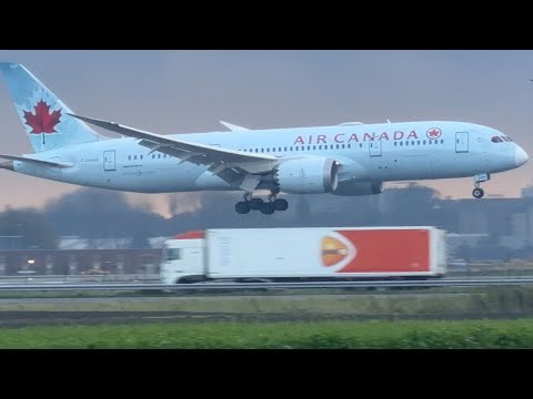 BOEING 787 DREAMLINER AIR CANADA (TORONTO TO AMSTERDAM) LANDING SCHIPHOL AIRPORT CGHQQ AC808