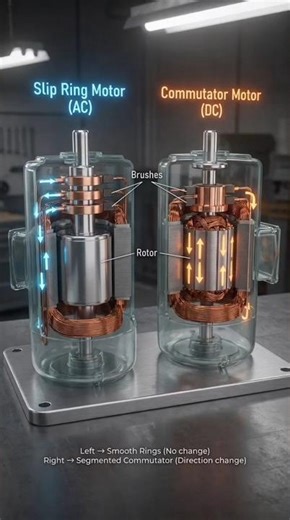 Slip Ring Motor VS Commutator Motor l Types of motors l #motor #motorcontrol #electrical #motor #yt