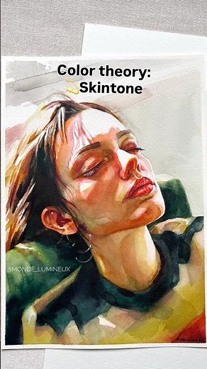 How I paint skin, color theory💫 #arttutorial #arttips #art #watercolor #watercolorportrait #artwork