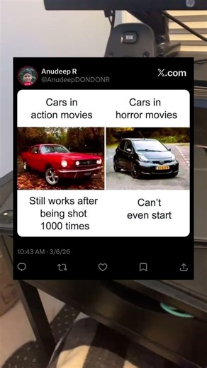 Cars in action movies vs horror movies
