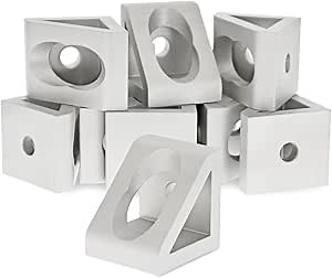 8020, 4332, 15 Series, 2 Hole Aluminum Inside Corner Gusset L Bracket for 80/20 Extruded Aluminum Extrusion Heavy Duty Angle Bracket (25, Clear Anodize)