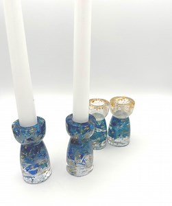 Chuppah Glass Shards Shabatt Candlesticks, Wedding Keepsake, Judaica Gift, Housewarming - Etsy