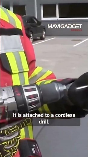 This glass cutter is designed for rescue operations!⁠ ⁠ During the operations, some glass may