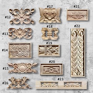 Unpainted Wood Carved Applique Onlay, Furniture Carving Supplies,corner Flowers,furniture Decals, Applique Onlay,wall Wood Decals MT28-1 - Etsy UK
