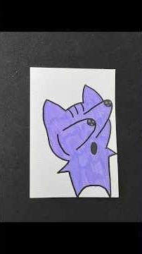 Shocked Purple Cat Drawing 😲💜 #drawing #asmr #relaxing #satisfying #purplecat #cartooncat