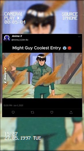 🔥 Might Guy Epic Entry #Naruto 🐉⚡