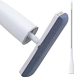 VENETIO Sponge Mop for Floor Cleaning with Always-Soft Biodegradable PU Mop Head - Easy Clean Heavy Dust and Pet Hair, Wet Dry Squeeze Roller Mop Safe on All Floor Types, Refill Sells Separately