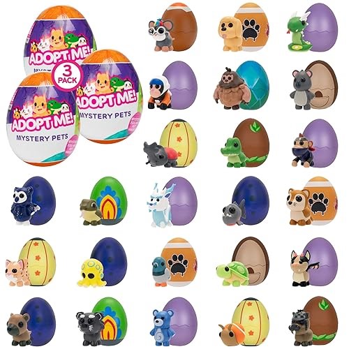 Jazwares Adopt Me! Mystery Pets Blind Box Egg Assorted 3-Pack - Series 4 - Exclusive Virtual Item Game Co
