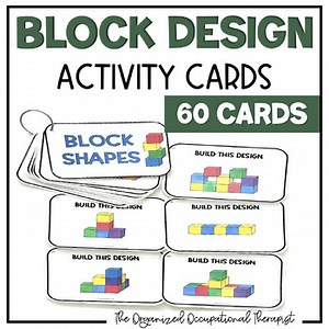 Cube Block Center - Building STEM Task Cards - Fine Motor Skills Activity Cards