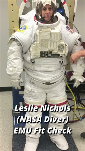 NASA Diver Leslie Nichols EMU Spacesuit Fit Check #shorts #spacesuit #womeninstem