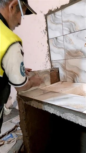 How to Install Ceramic Tiles Next to Kitchen Counter | Step-by-Step Tile Installation