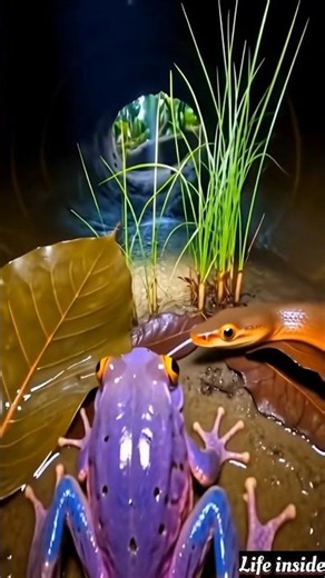 POV: Exploring a Purple Frog’s Underground Tunnel 😰🐸#shorts #wildlife #nature #documentary