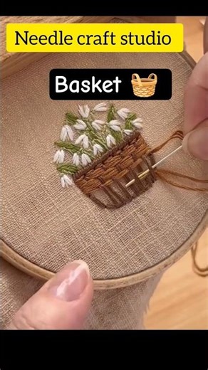Embroider a Delicate Basket in Minutes #handbroidery #embroidery