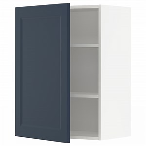 METOD wall cabinet with shelves, white Axstad/matt blue, 60x80 cm  - IKEA Norway