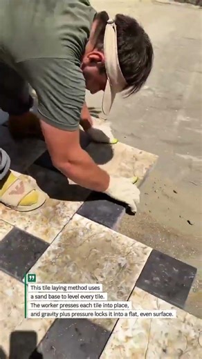 This Method Makes Perfect Tile Alignment #Construction #Flooring #Satisfying