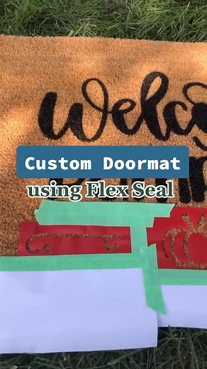DIY Custom Doormat #diy #falldecor #falldecordiy #flexseal #cricut #doormat