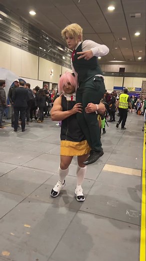 Anya and Loid Spy Family Cosplay: Male Anya Buff Character Poses