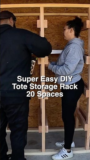 Super Easy DIY Tote Storage Rack - 20 Spaces #diystorage #totestorage #woodworking #diyprojects