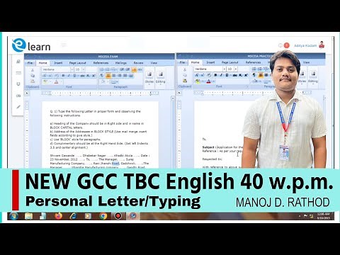 GCC - TBC | ENGLISH TYPING 40 PERSONAL LETTER | ‪@typistmanu7058‬