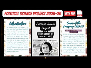 Emergency in India 1975 | Class 12 Political Science Project File 2025-26 | Full PDF & Explanation