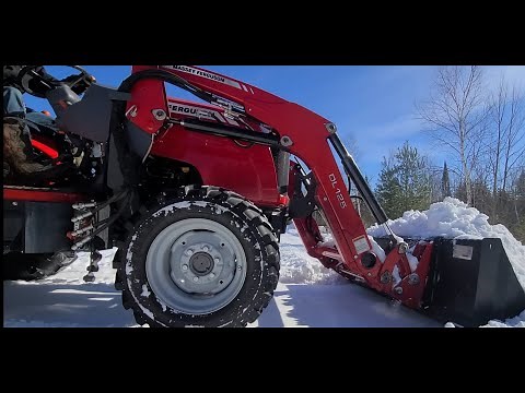 Ferguson Massey Compact Tractor Moving Snow