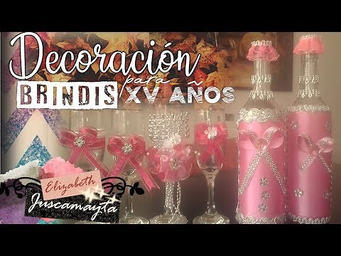 Decoración de Botellas para Brindis de Quince Años l Elizabeth Juscamayta