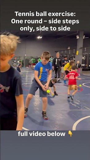 Tennis ball exercise: One round - side steps only, side to side #shorts