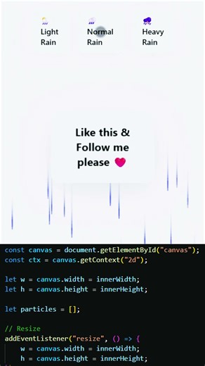 rain #coding #javascript #css #html #fun #code #vscode #beginner #projects