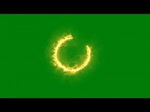 Green screen circle fire effect video footage