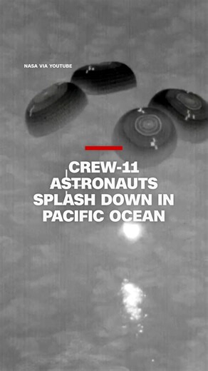 76K views · 877 reactions | Four astronauts aboard a SpaceX capsule splashed down in the Pacific Ocean off the coast of San Diego, ending a weeklong effort to return the crew early prompted by a medical issue involving one crew member. https://cnn.it/4jHxNvd | CNN | Facebook
