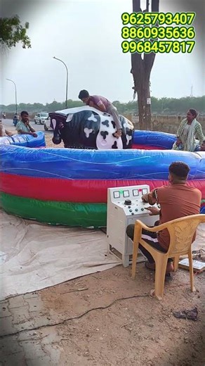 inflatable bull ride installation and fun| ph no-9968457817 #jumpingjhula #airdancer #bullride