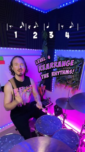 Sheldon | Drummer & Educator on Instagram: "Level 4: Rearrange the Rhythm! 🤔💥 Use the numbers to rearrange the notations to match the rhythm. Leave your answer in the comments! 💬👇 Follow for more rhythm challenges and level up your rhythm the fun way!! 🥳🙏 #drumlessons #crashacademydrums #drumteacher #musictheory #musiclesson #rhythmquiz"