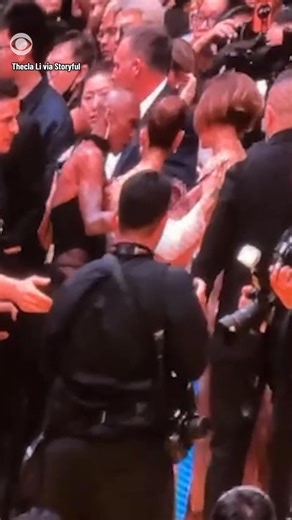 Cynthia Erivo sprang into action after a fan jumped the barricade and charged at Ariana Grande as they were walking down the yellow carpet during the “Wicked: For Good” premiere in Singapore on Thursday. | CBS Mornings