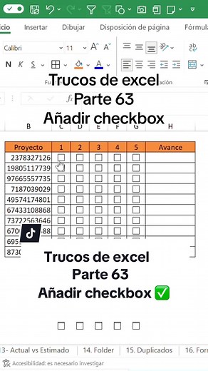 Trucos de Excel Parte 63: Cómo Añadir Checkbox
