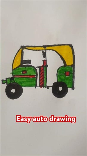 Amazing Auto Rickshaw Drawing 🚕 | Easy Drawing for Beginners #Shorts