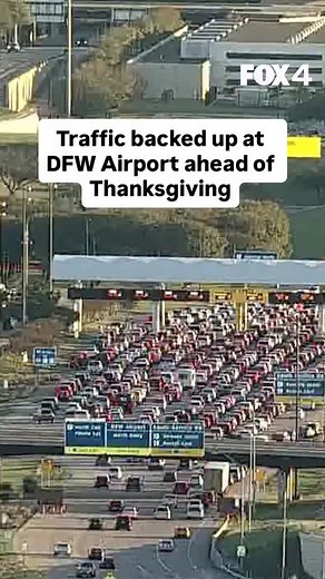 Traffic backed up at DFW Airport on Wednesday as travelers rush to get home for Thanksgiving. | FOX 4 News