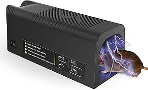Electric Mouse Trap Indoor Rat Killer Effective Mice Zapper Upgraded Instantly Humane Kill Rodent with Powerful Voltage (Black)